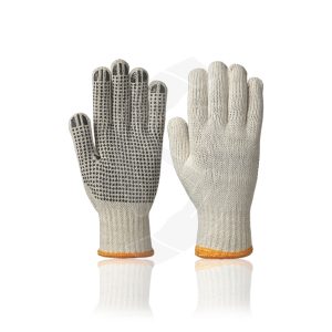 dotted gloves