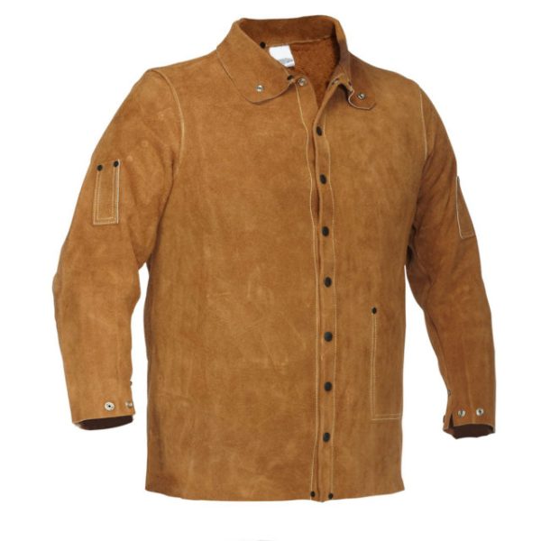 Welding Jacket made of Brown Color Cow Split Suede Leather